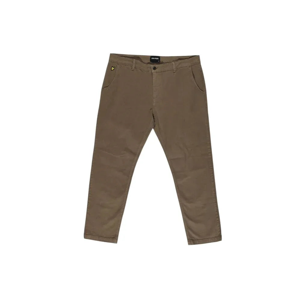 Lyle & Scott Beige Cotton Casual Pants - Zeiniez