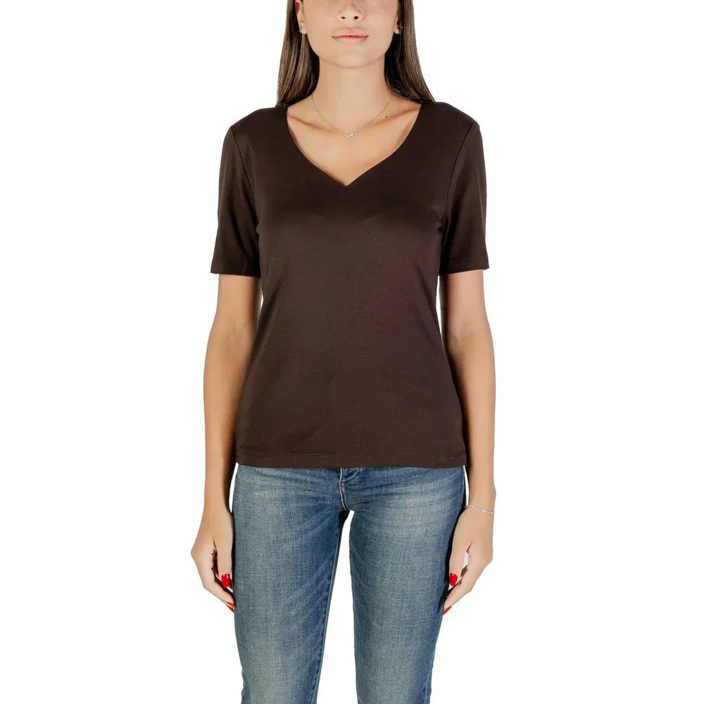 Street One Brown Cotton T-Shirt - Zeiniez