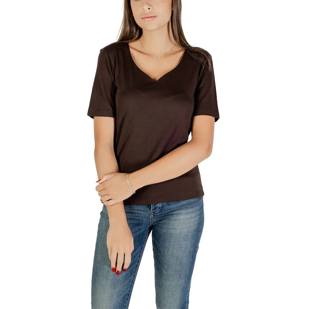 Street One Brown Cotton T-Shirt - Zeiniez