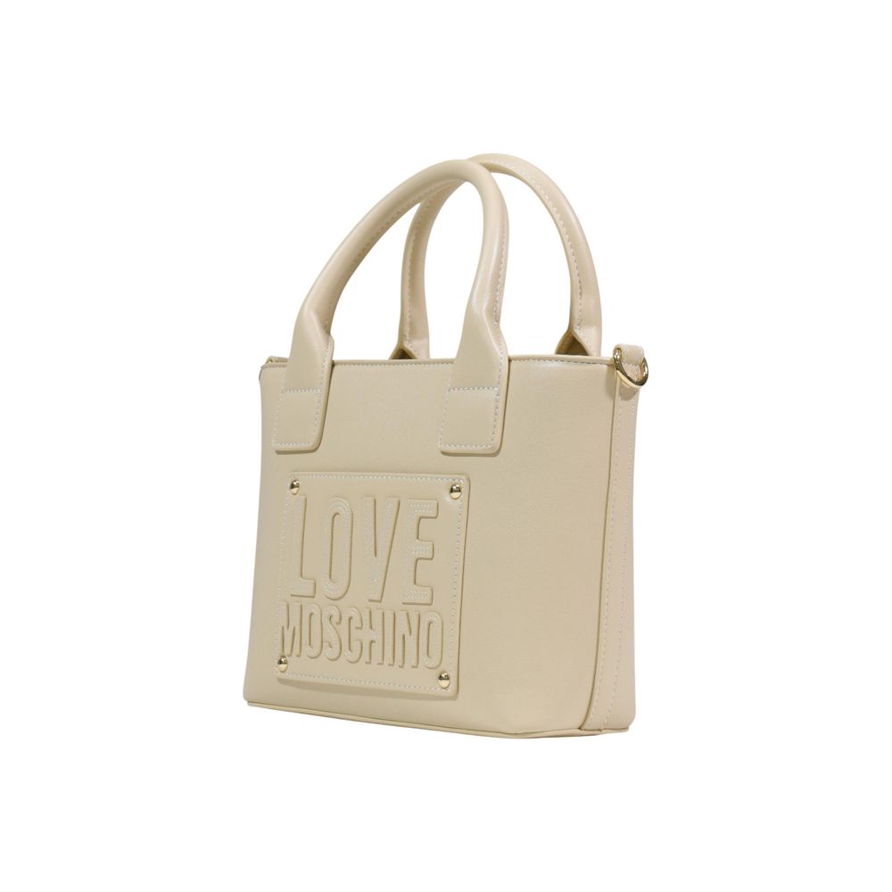 Love Moschino Cream Polyethylene Handbag