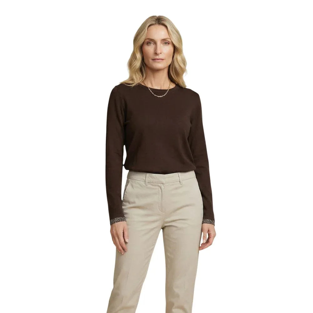 Street One Brown Cotton Long Sleeve T-Shirt - Zeiniez