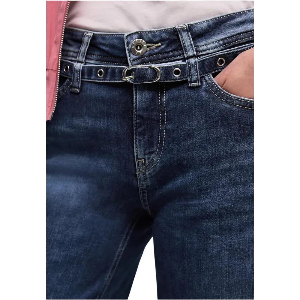 Street One Blue Cotton Relaxed Fit Jeans - Zeiniez
