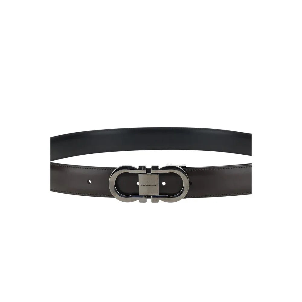 Ferragamo Black Calf Leather Bos Taurus Regular Belt - Zeiniez