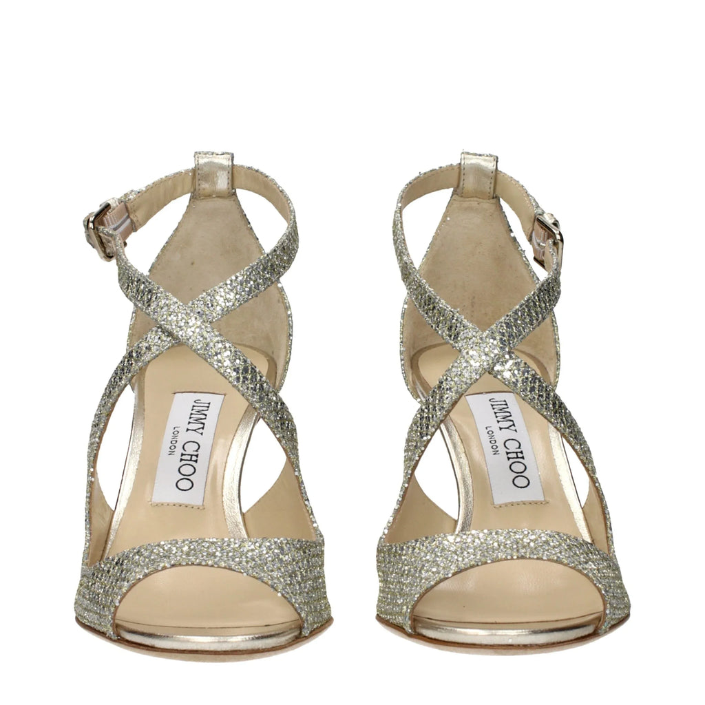 Jimmy Choo Gold Plastic Stiletto Heel Sandals - Zeiniez