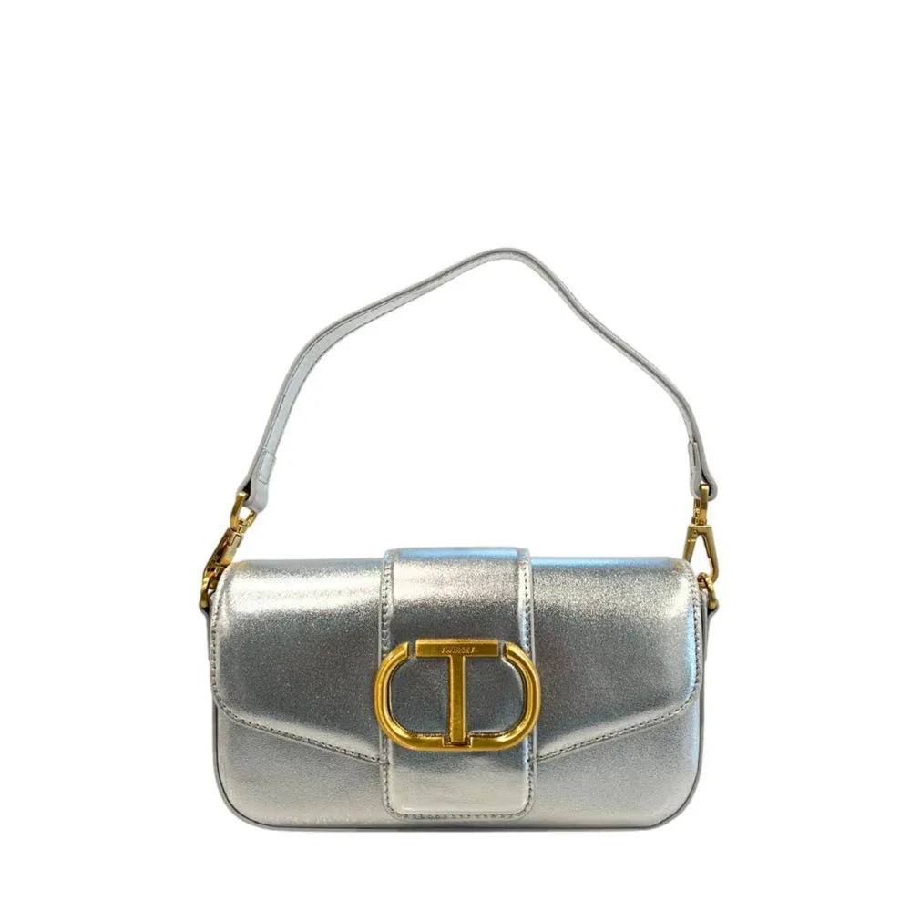 Twinset Silver PU Women Shoulder Bag - Zeiniez