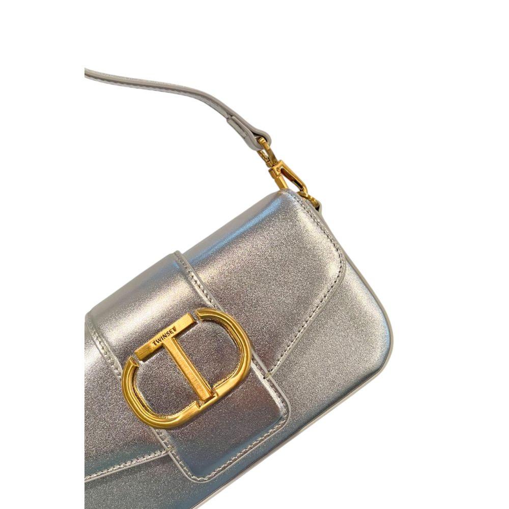 Twinset Silver PU Women Shoulder Bag - Zeiniez