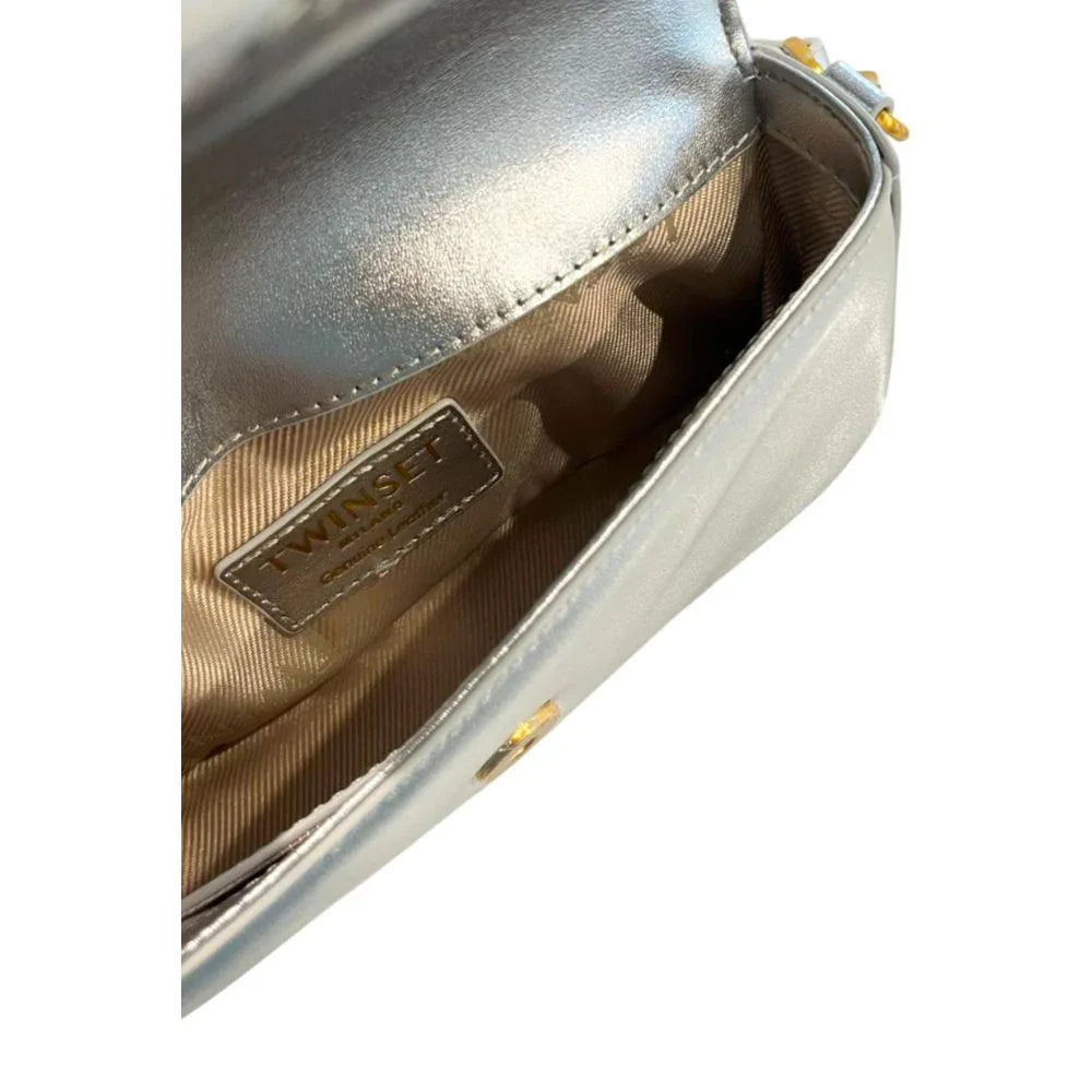Twinset Silver PU Women Shoulder Bag - Zeiniez