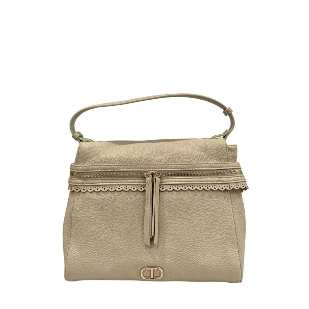 Twinset Beige PU Women Handbag - Zeiniez