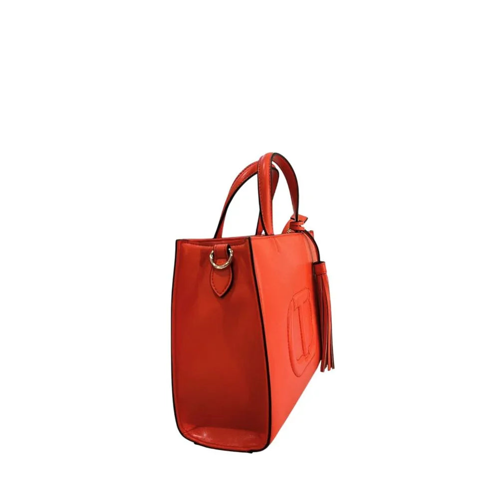 Twinset Orange Faux Leather Women Handbag - Zeiniez