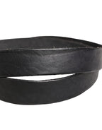 Daniele Alessandrini Men Black Leather Metal Buckle Belt