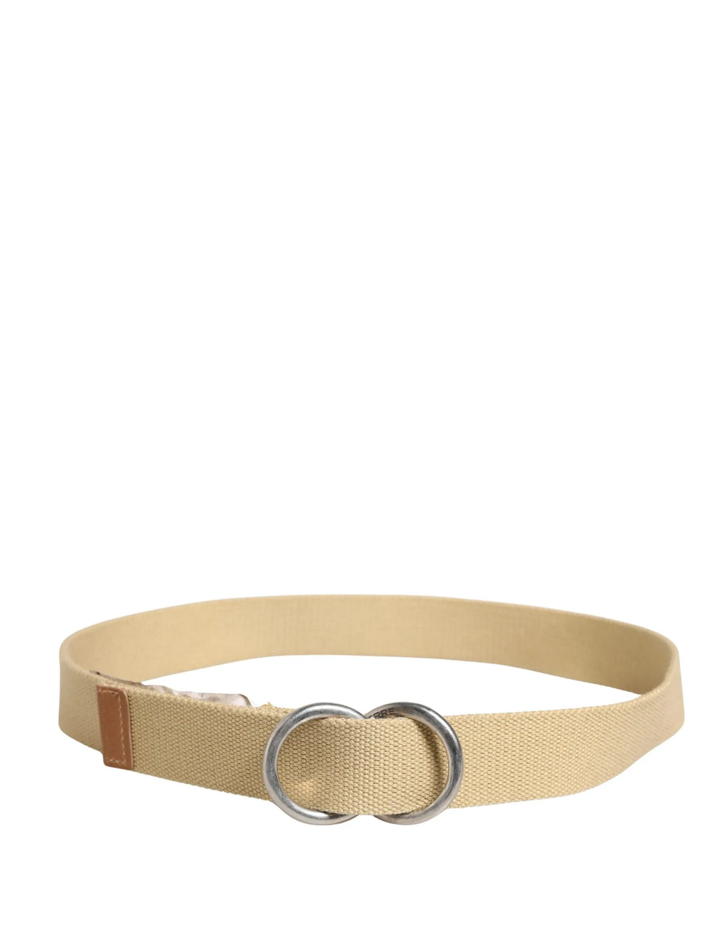 GF Ferre Men Beige Canvas Silver Metal Buckle Cintura Belt - Zeiniez