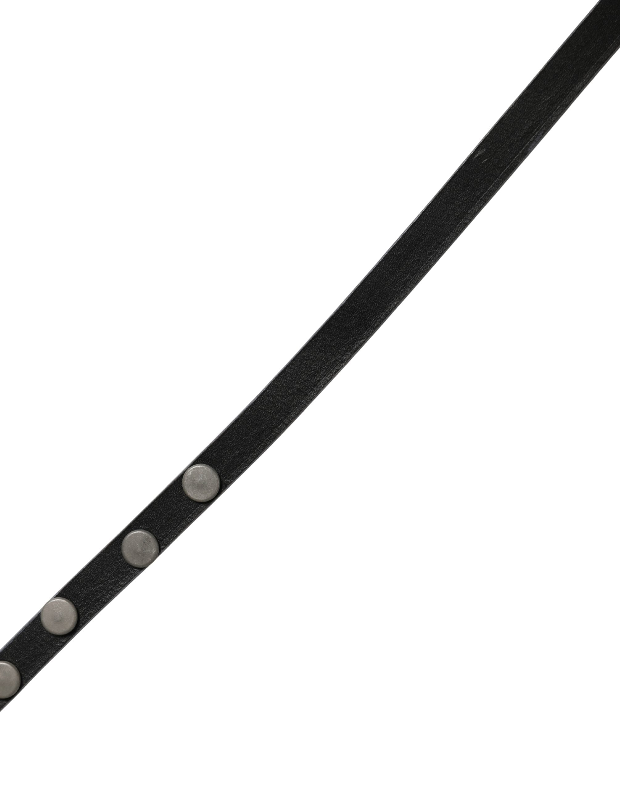 Costume National White Leather Studded Cintura Belt