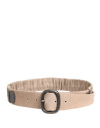 GF Ferre Women Beige Polyester Silver Metal Buckle Waist Belt