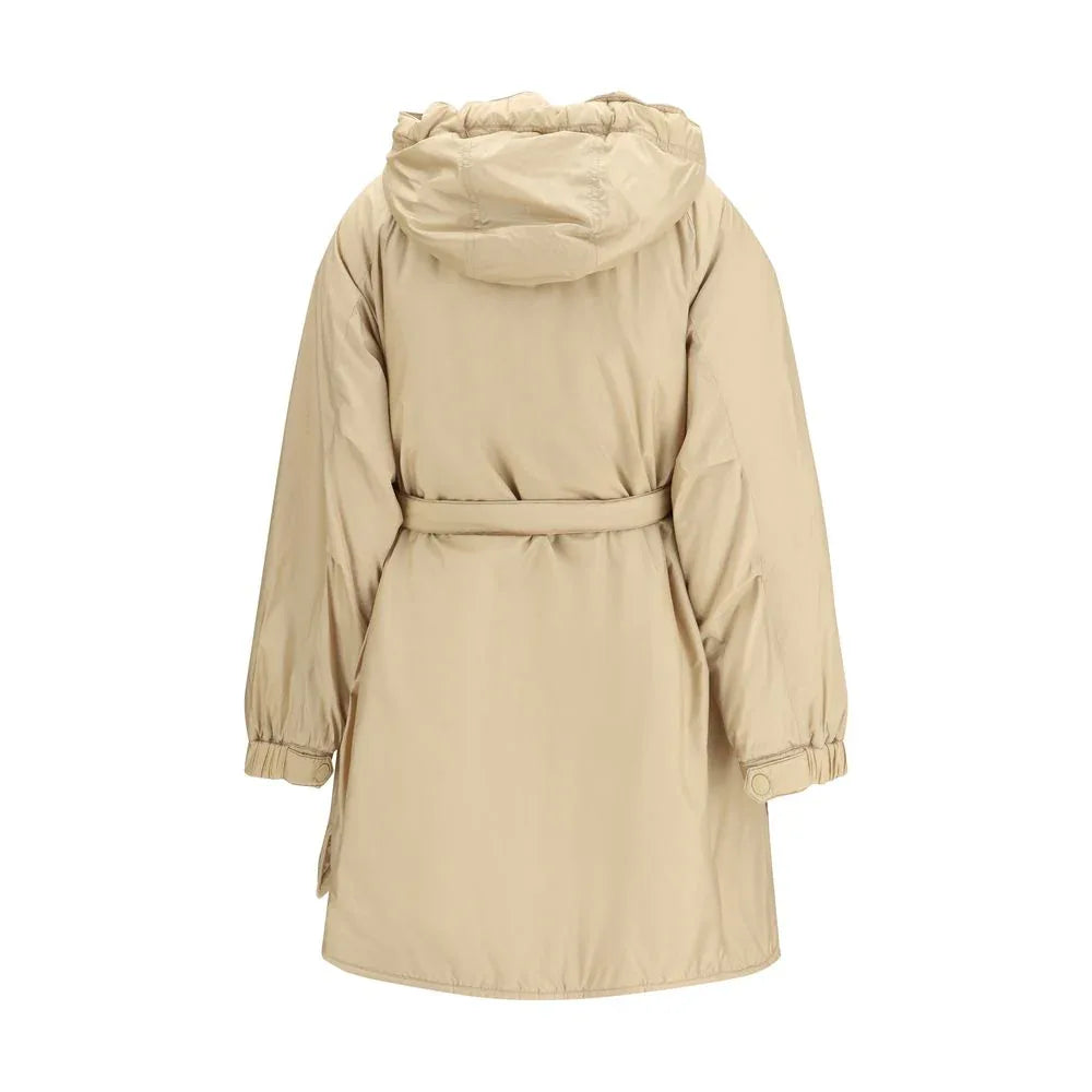 Max Mara Beige Polyester Full-Length Jacket - Zeiniez