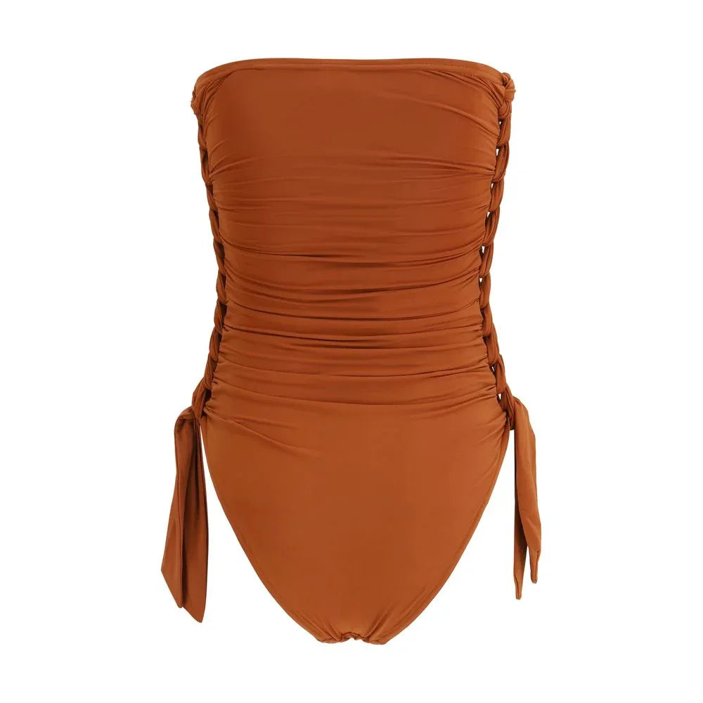 Zimmermann Brown Polyester One-Piece Swimsuit - Zeiniez