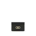 Ferragamo Black Calf Leather Bos Taurus Wallet