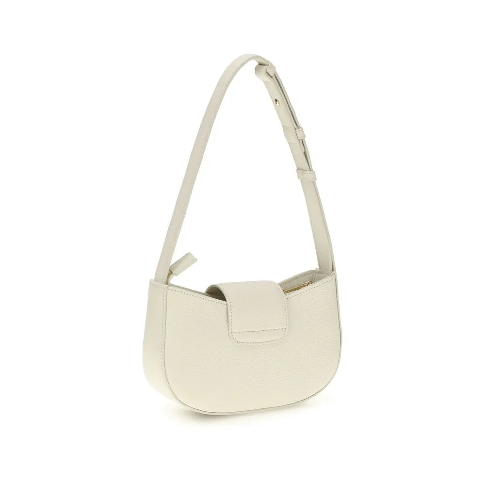 Ferragamo White Calf Leather Bos Taurus Shoulder Bag - Zeiniez
