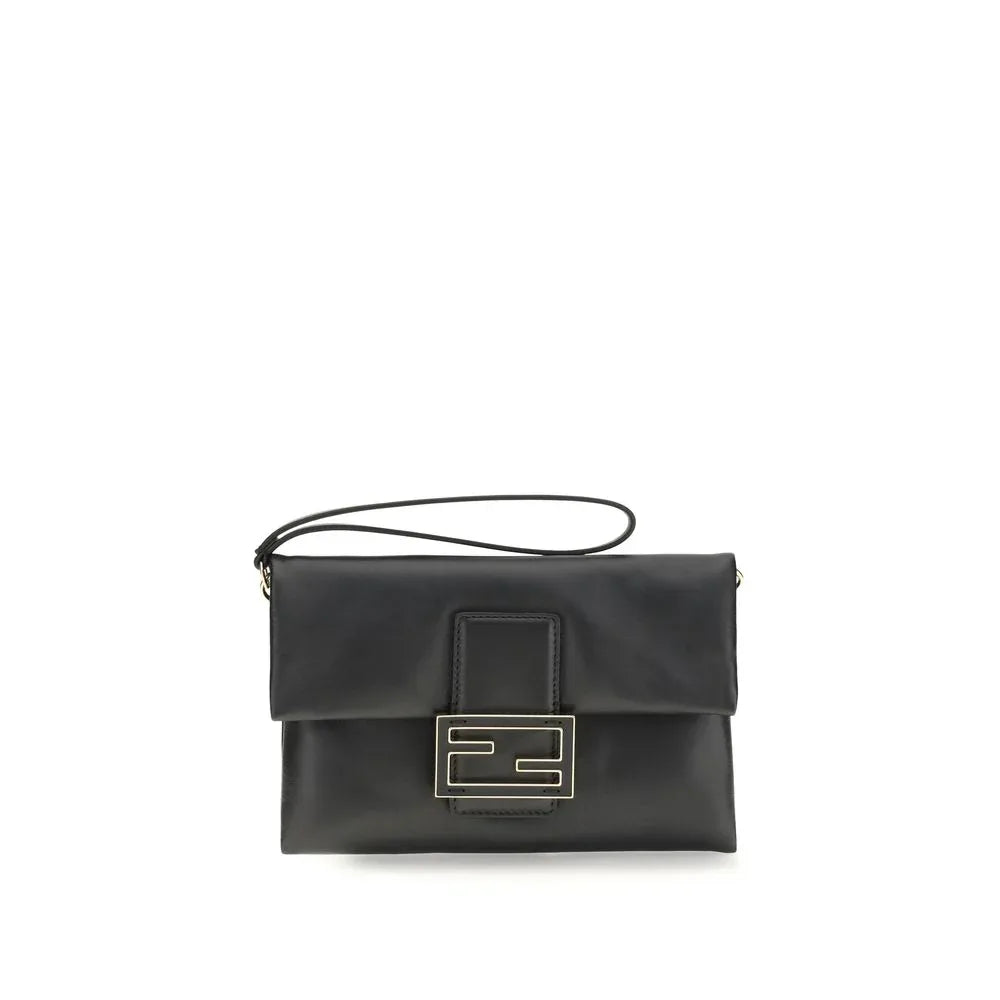 Fendi Black Calf Leather Bos Taurus Clutch Bag - Zeiniez
