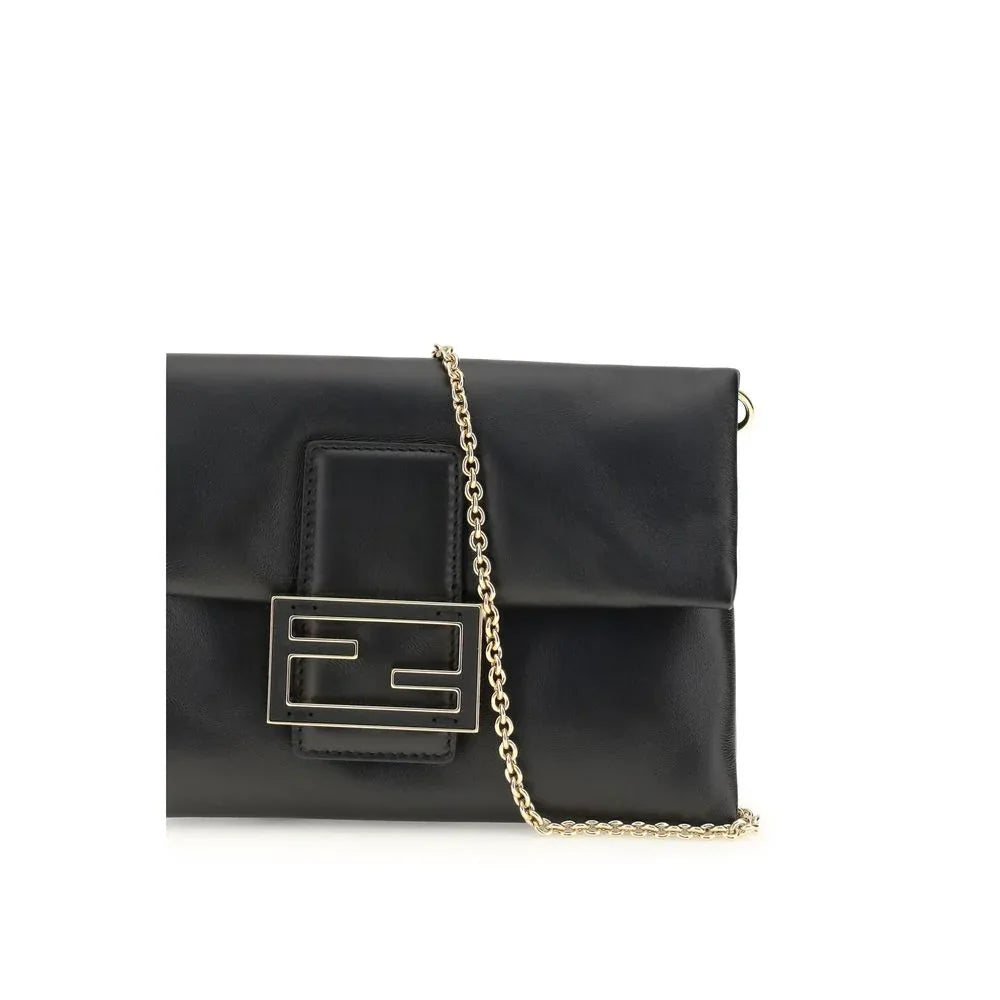 Fendi Black Calf Leather Bos Taurus Clutch Bag - Zeiniez