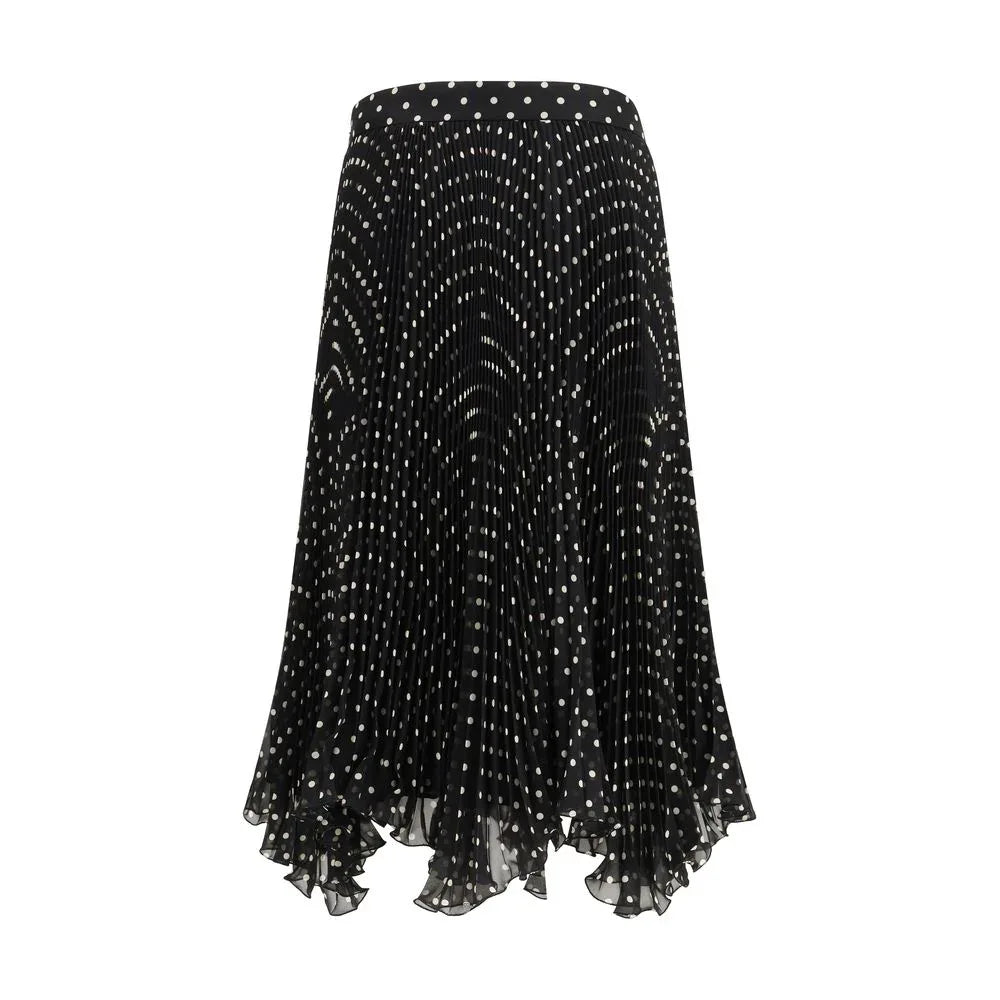 Valentino Black Viscose Midi Skirt - Zeiniez