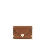 Valentino Garavani Brown Calf Leather Bos Taurus Wallet