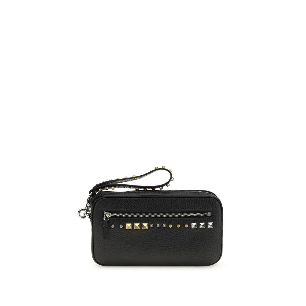 Valentino Garavani Black Calf Leather Bos Taurus Accessories - Zeiniez