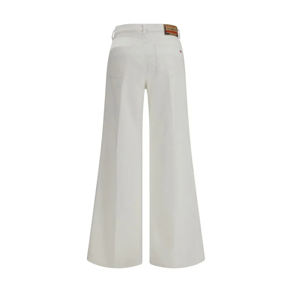 Diesel White Cotton Flared Jeans - Zeiniez