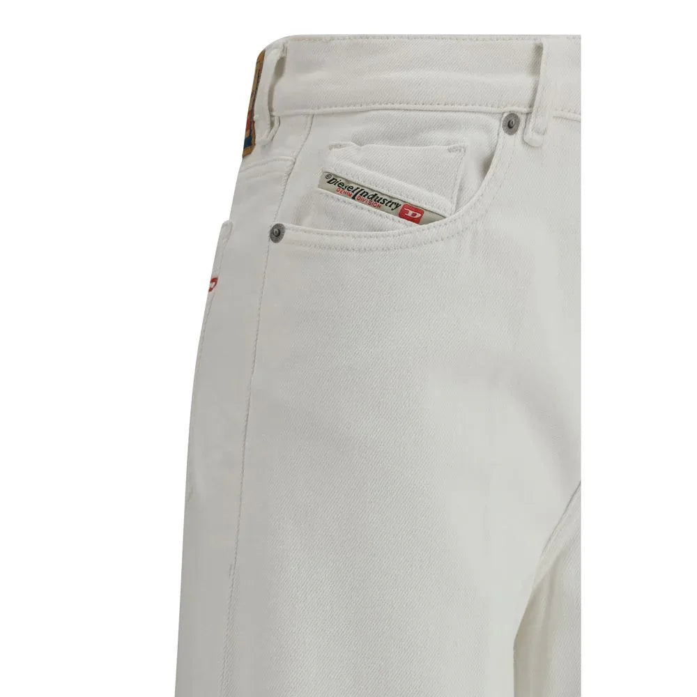 Diesel White Cotton Flared Jeans - Zeiniez
