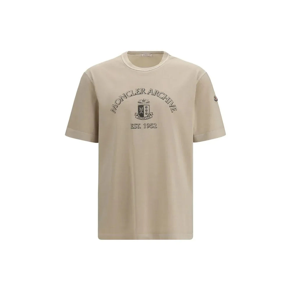 Moncler Beige Cotton T-Shirt - Zeiniez