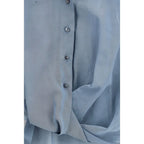 Brunello Cucinelli Blue Cotton Pattern Shirt - Zeiniez