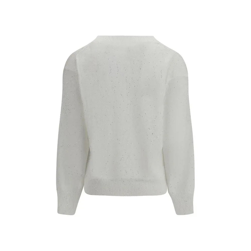 Brunello Cucinelli White Linen Sweatshirt - Zeiniez
