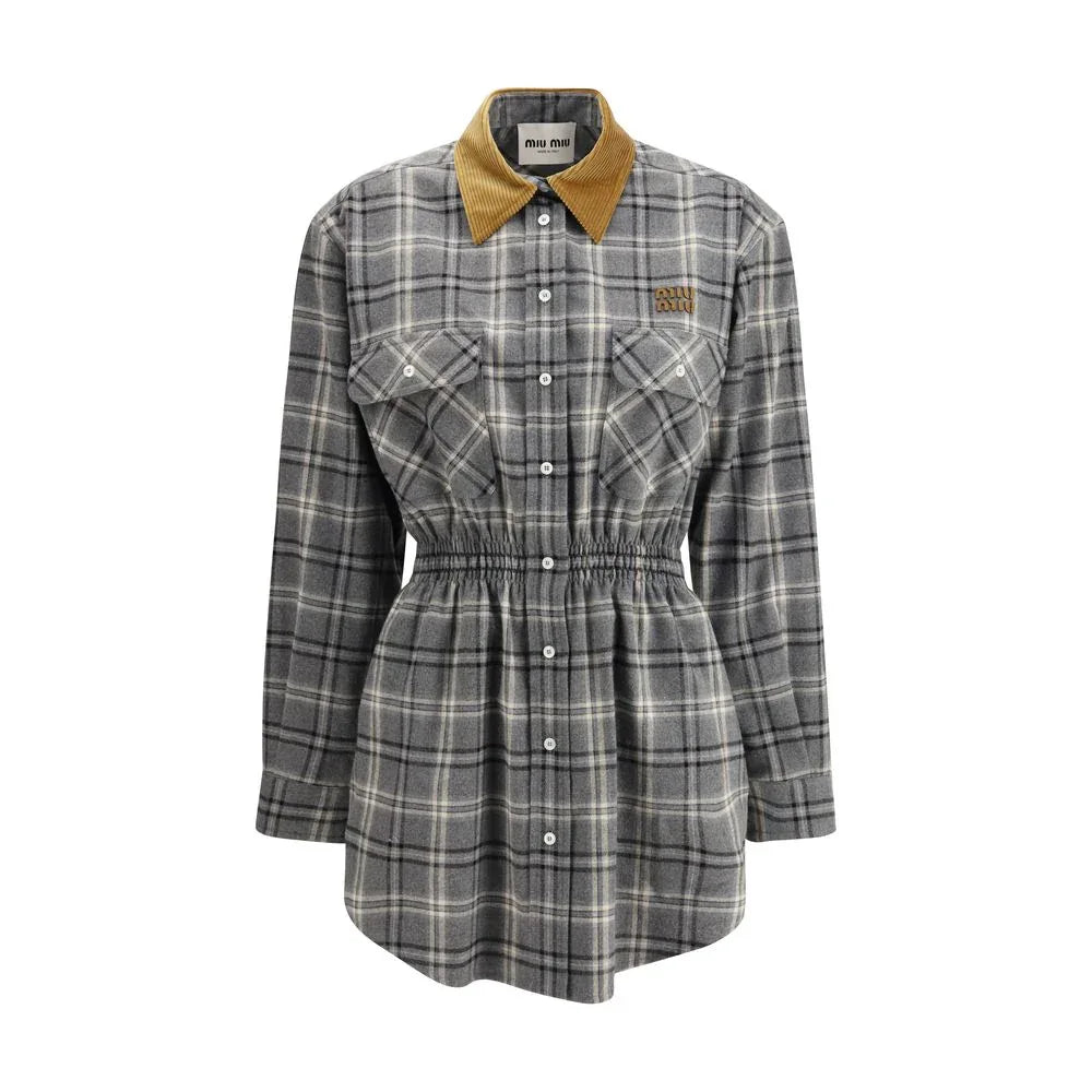 Miu Miu Gray Cotton Casual Dress - Zeiniez