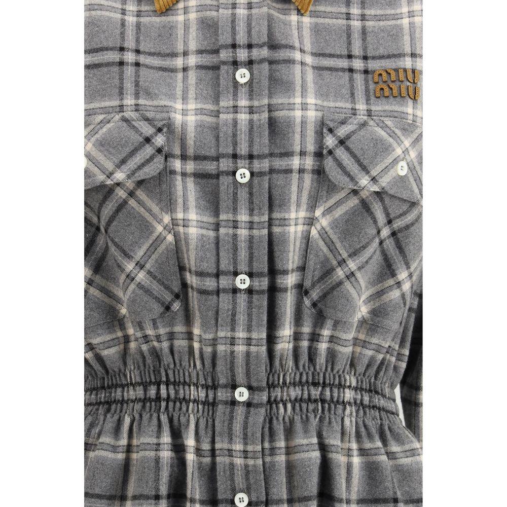 Miu Miu Gray Cotton Casual Dress - Zeiniez