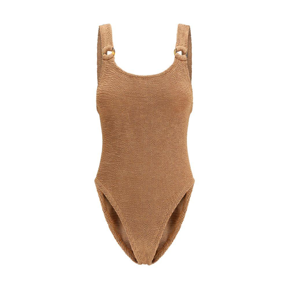 Hunza G Brown Polyamide One-Piece Swimsuit - Zeiniez