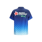 Casablanca Blue Silk Pattern Shirt - Zeiniez