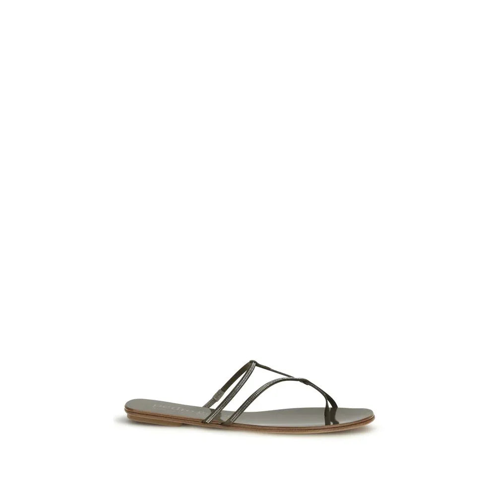 Pedro García Brown Calf Leather Bos Taurus Sandals - Zeiniez