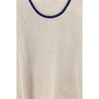 Brunello Cucinelli Beige Cotton Sleeveles T-Shirt