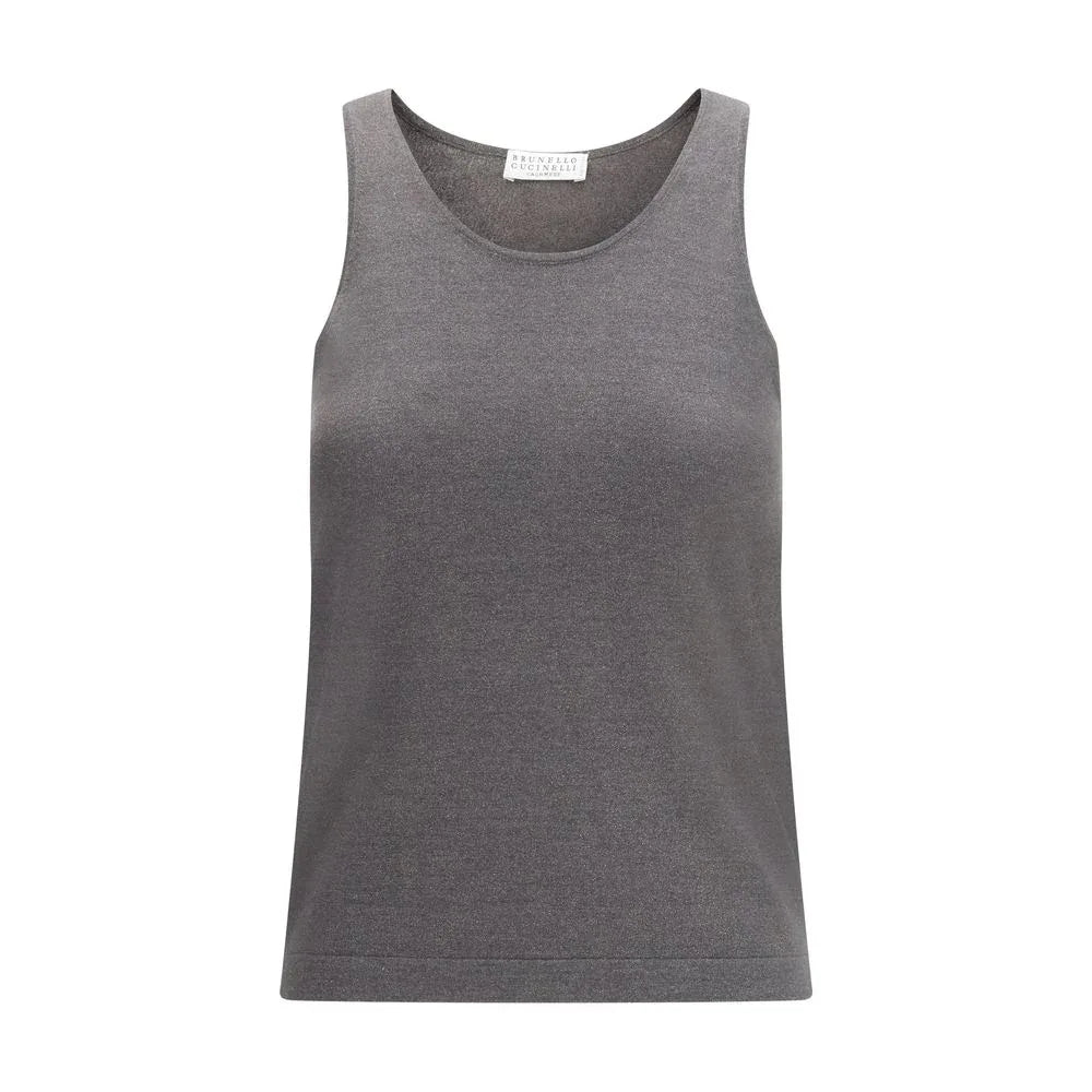 Brunello Cucinelli Gray Cashmere Top - Zeiniez