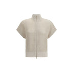 Brunello Cucinelli Beige Cotton Cardigan - Zeiniez