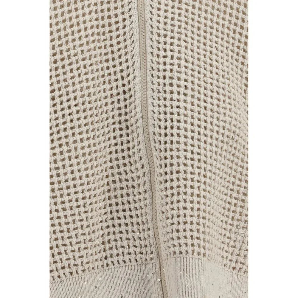 Brunello Cucinelli Beige Cotton Cardigan - Zeiniez
