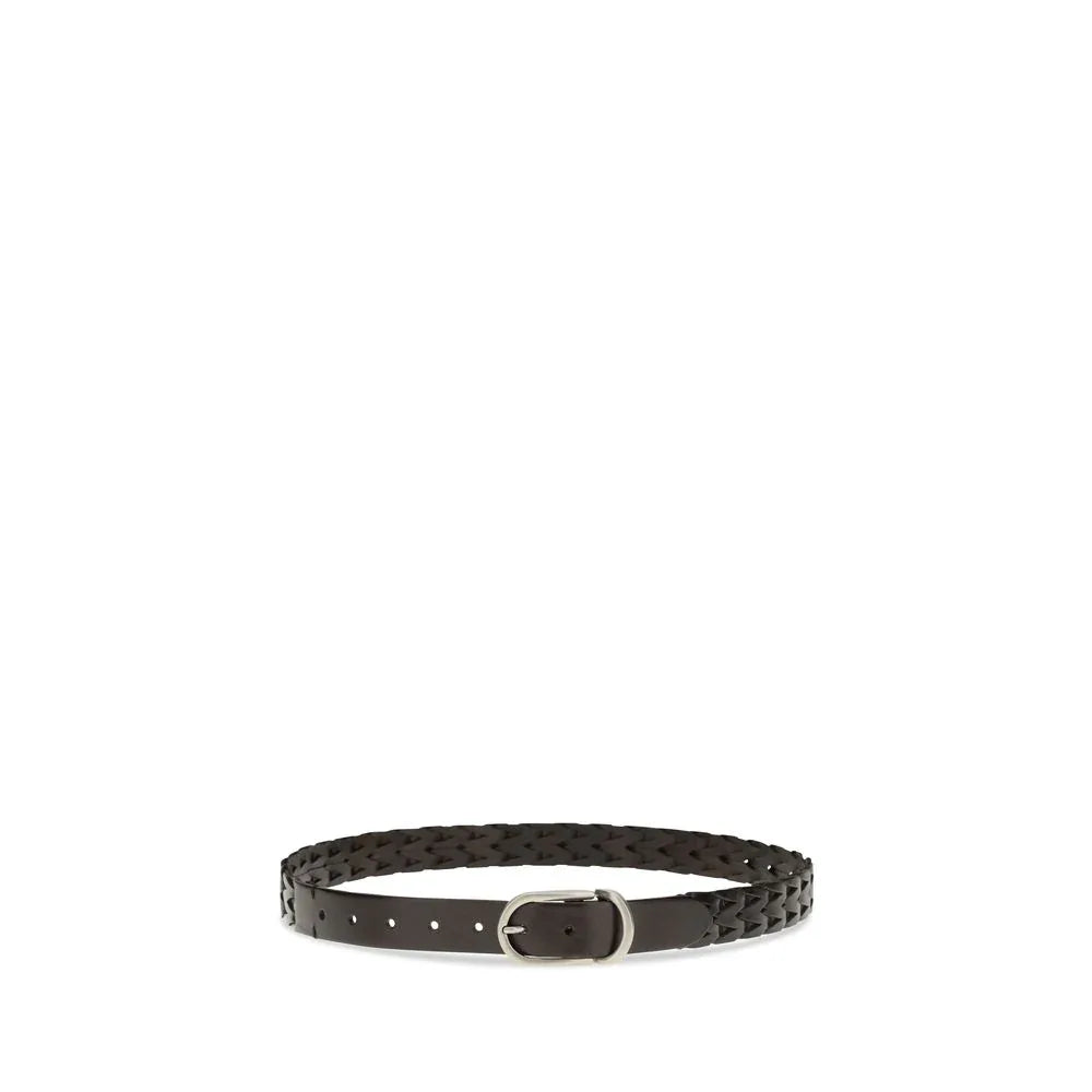 Brunello Cucinelli Black Calf Leather Bos Taurus Belt - Zeiniez