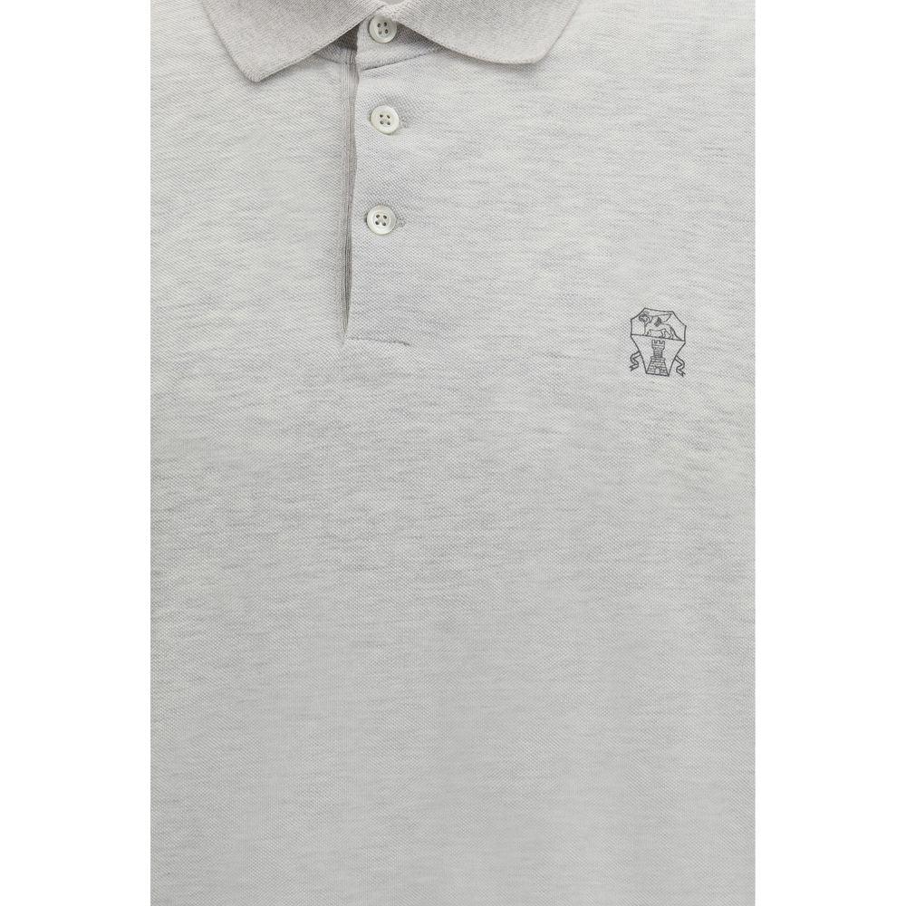 Brunello Cucinelli Gray Cotton Polo Shirt - Zeiniez