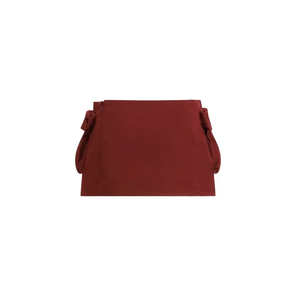 Miu Miu Bordeaux Cotton Mini Skirt - Zeiniez