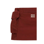Miu Miu Bordeaux Cotton Mini Skirt - Zeiniez