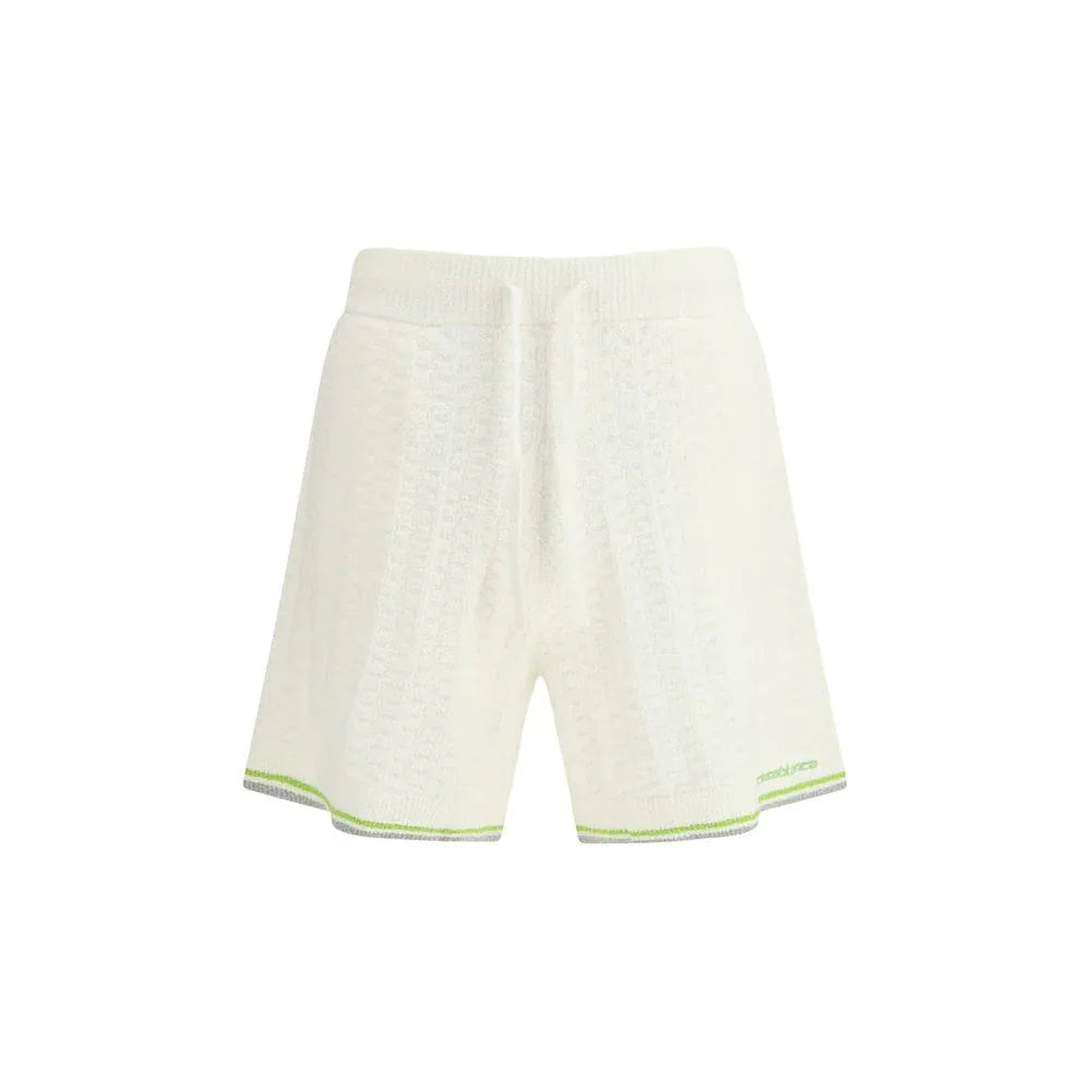 Casablanca White Cotton Bermuda Shorts - Zeiniez