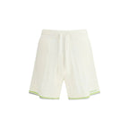 Casablanca White Cotton Bermuda Shorts - Zeiniez