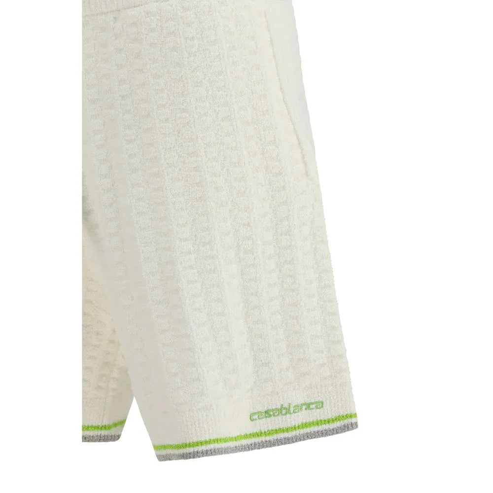 Casablanca White Cotton Bermuda Shorts - Zeiniez