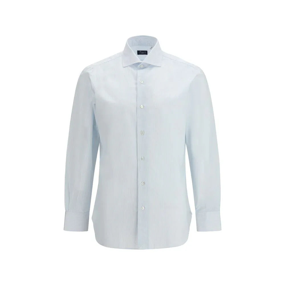 Finamore Blue Cotton Pattern Shirt - Zeiniez