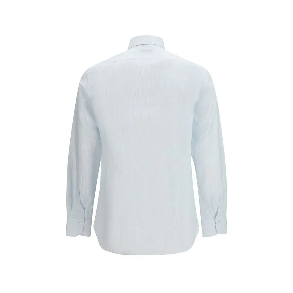 Finamore Blue Cotton Pattern Shirt - Zeiniez