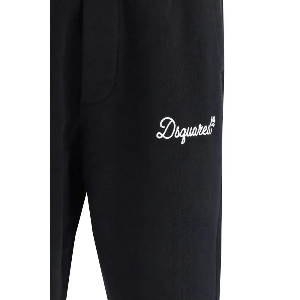 Dsquared² Black Cotton Joggers (Workout Pants) - Zeiniez